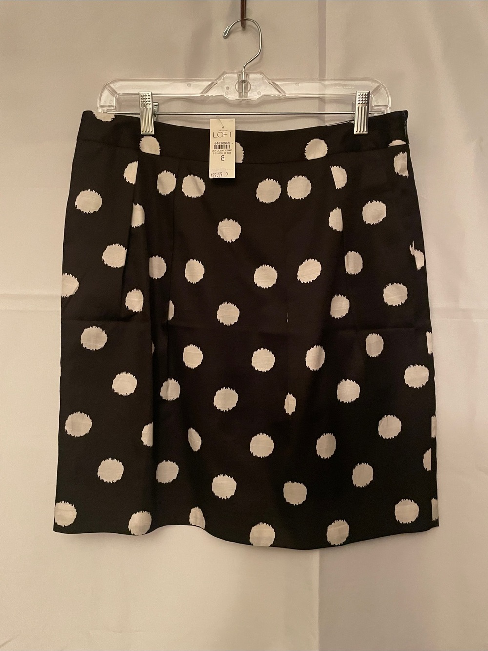 Ann Taylor LOFT Black White Polka Dot A-Line Skirt Women